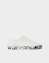 Embroidered white snakers